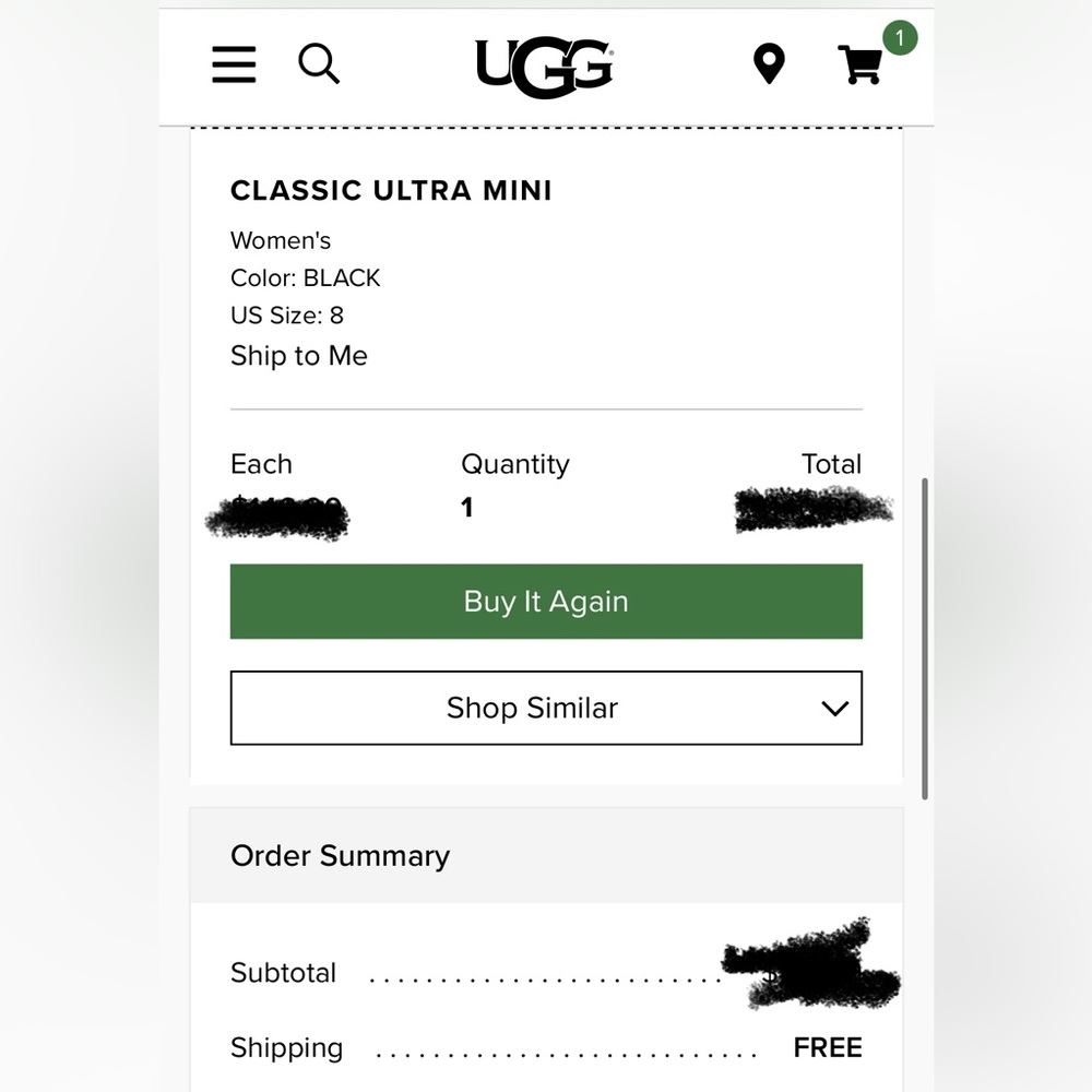 UGG Ultra Mini Boots Black 8 NIB - Picture 7 of 7